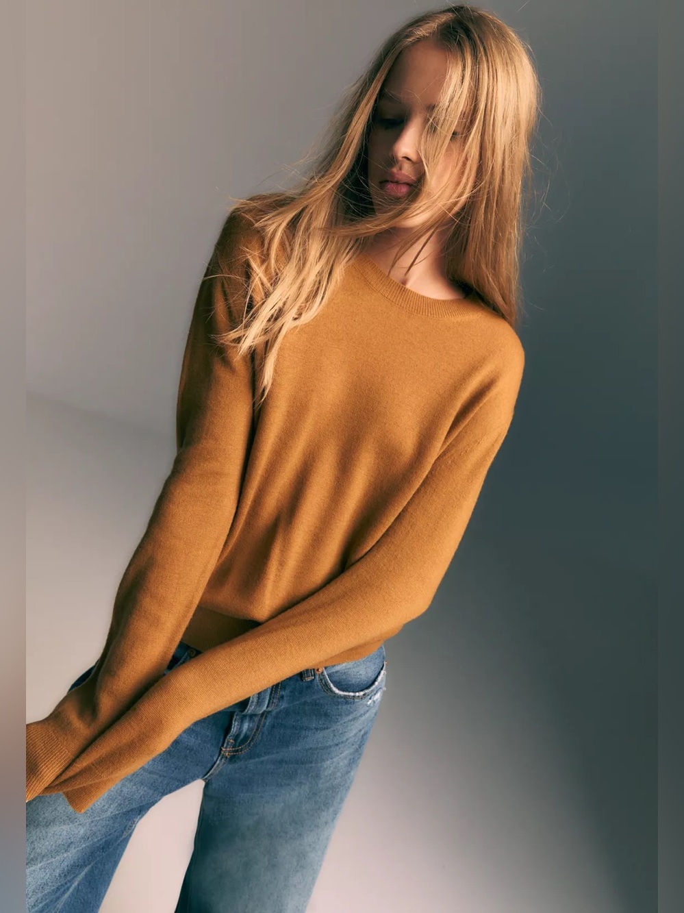 Zara fine knit sweater, mustard